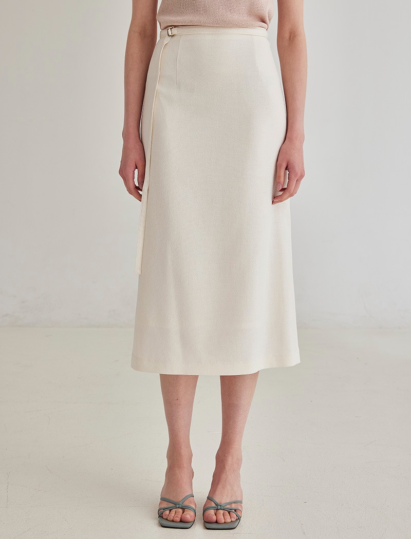 Jane belted skirt _ Cream